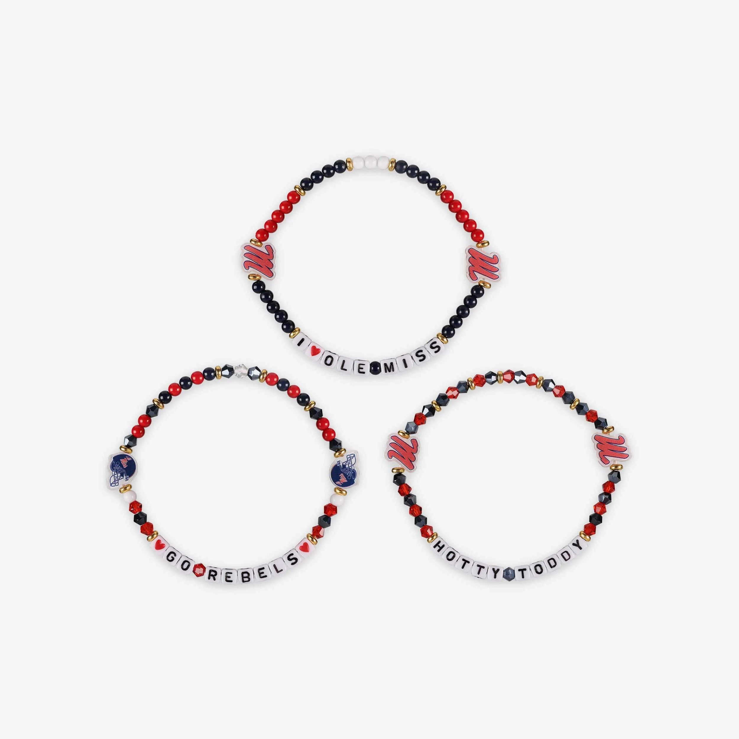 Ole Miss Rebels 3 Pack Friendship Bracelet
