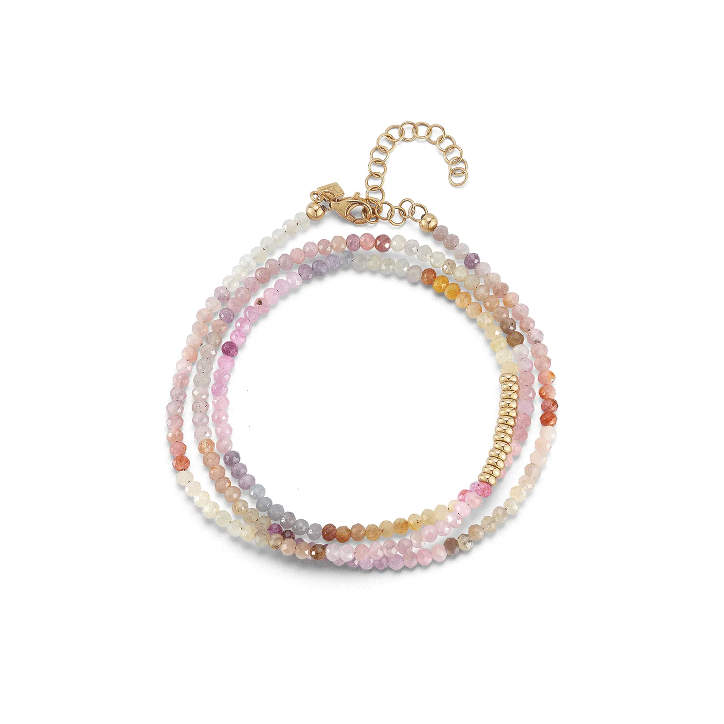 Ombré Sapphire Birthstone Bead Necklace & Triple Wrap Bracelet
