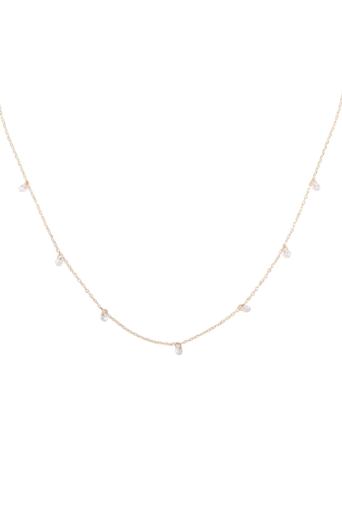 ONA564 - STATIONARY BEADED CUBIC BRASS NECKLACE
