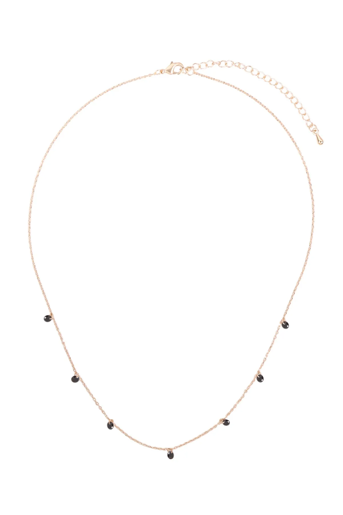 ONA564 - STATIONARY BEADED CUBIC BRASS NECKLACE
