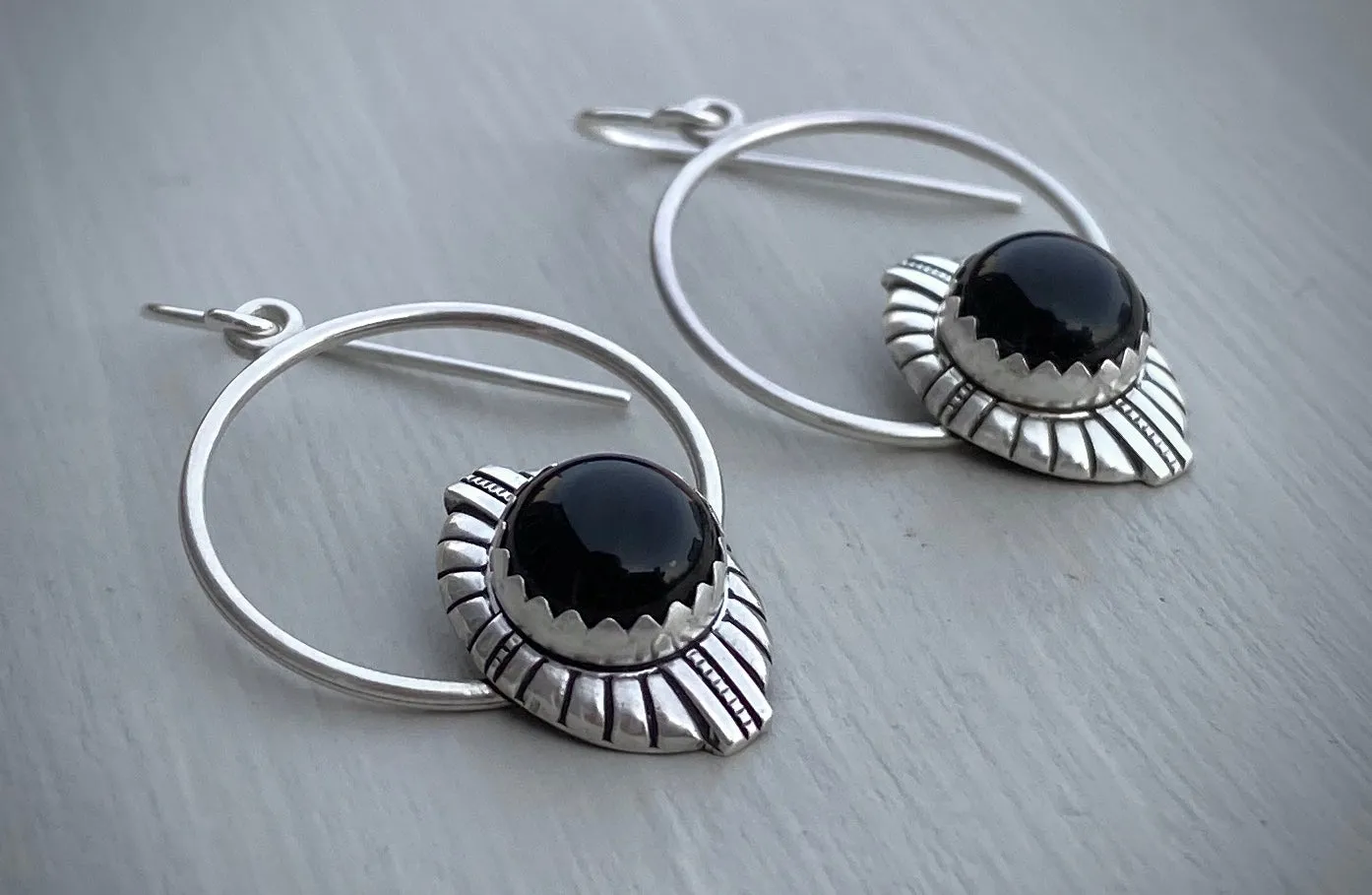 Onyx Hoop Earrings