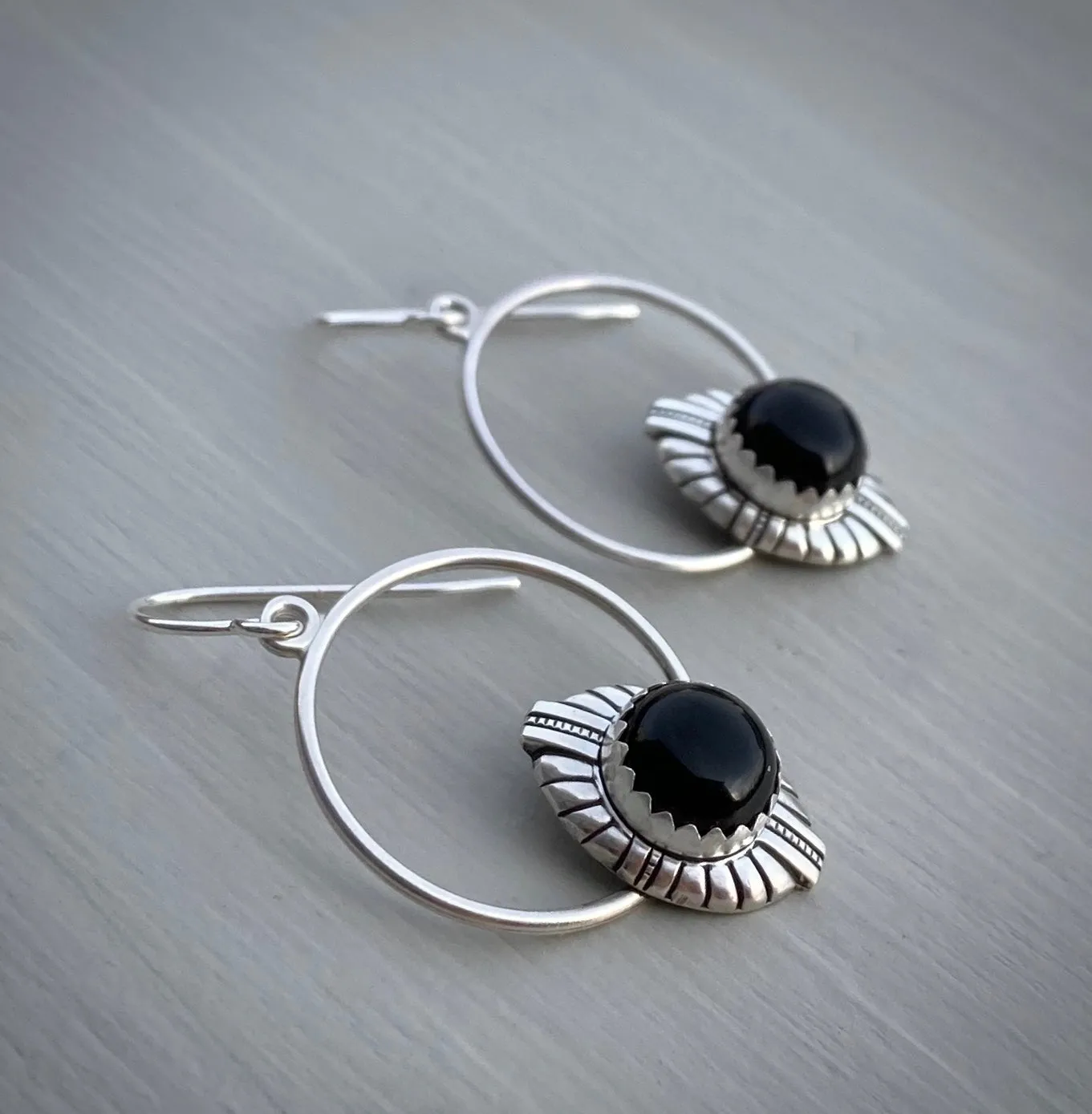 Onyx Hoop Earrings