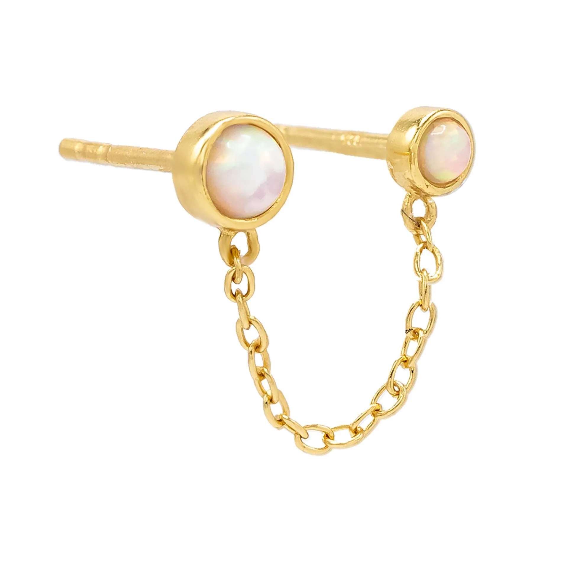 Opal Chain Stud Earring