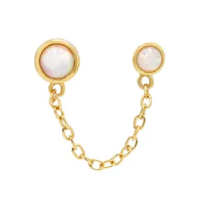 Opal Chain Stud Earring