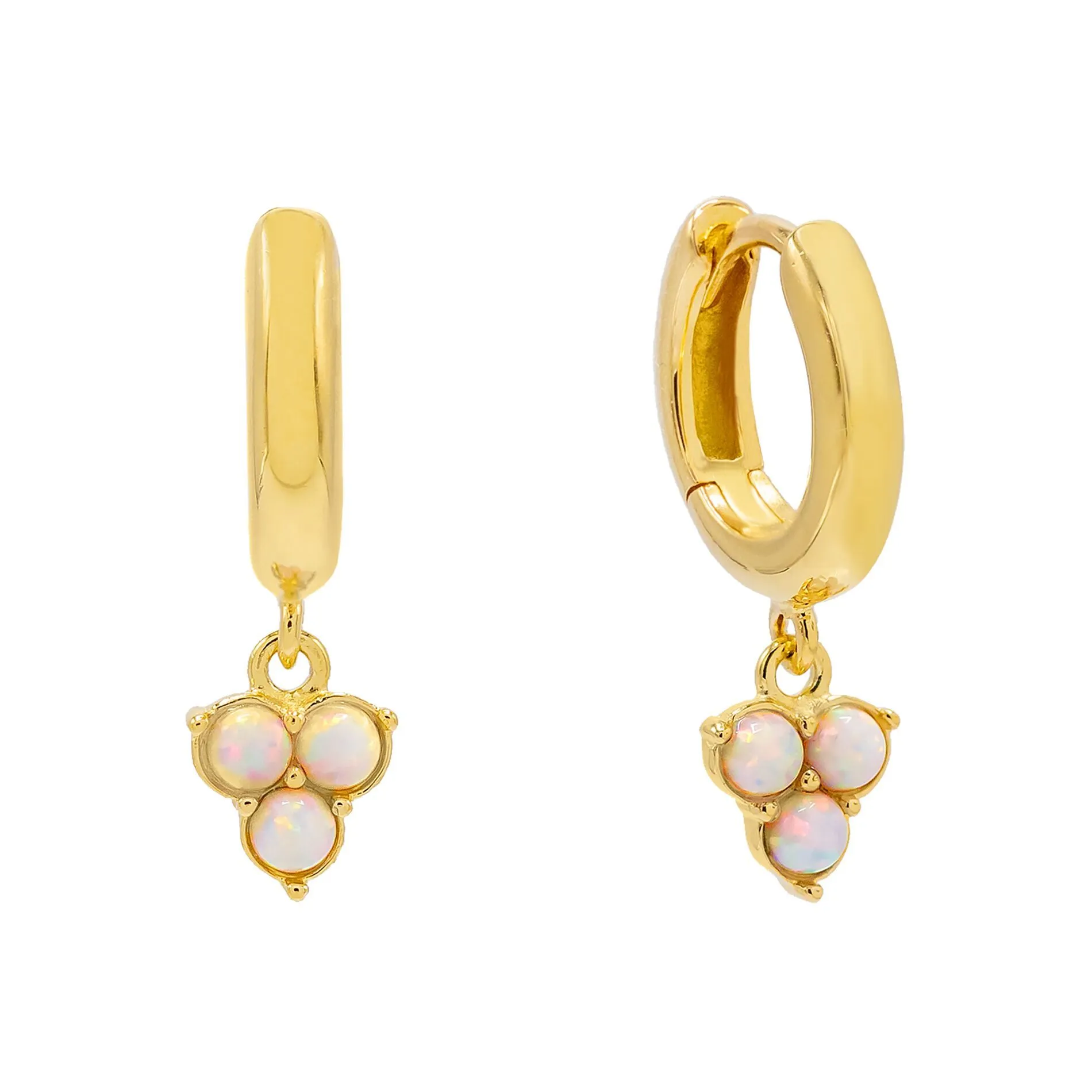 Opal Cluster Huggie Earring