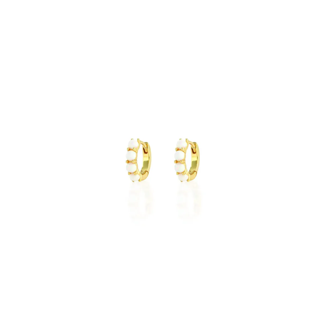 Opal Huggie Hoop Earrings