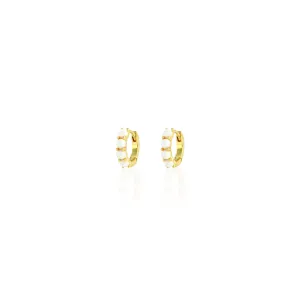 Opal Huggie Hoop Earrings