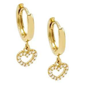 Open Heart Huggie Earring 14K