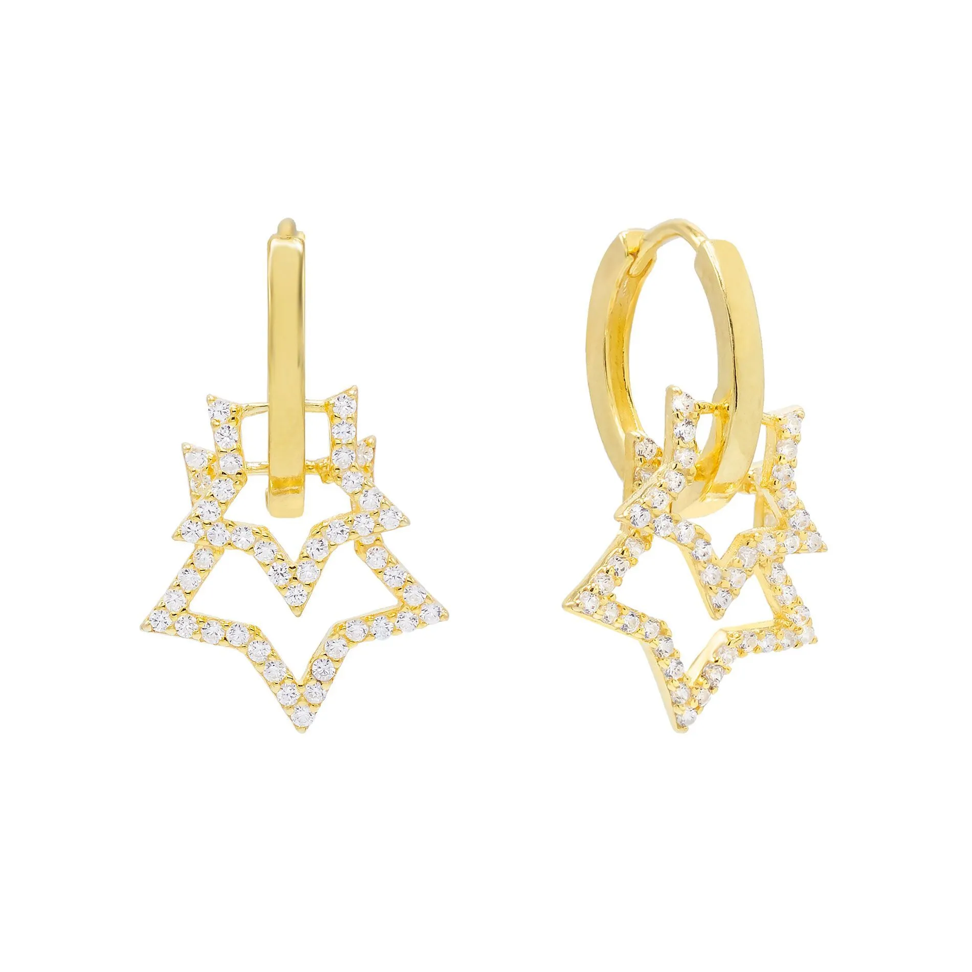 Open Stars Huggie Earring