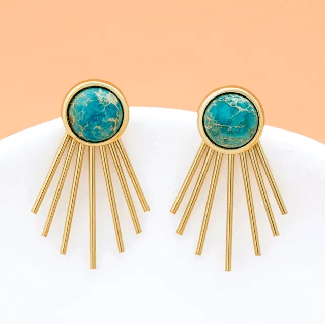 Opportunity Ear Jacket Earrings - Emperor Stone, China