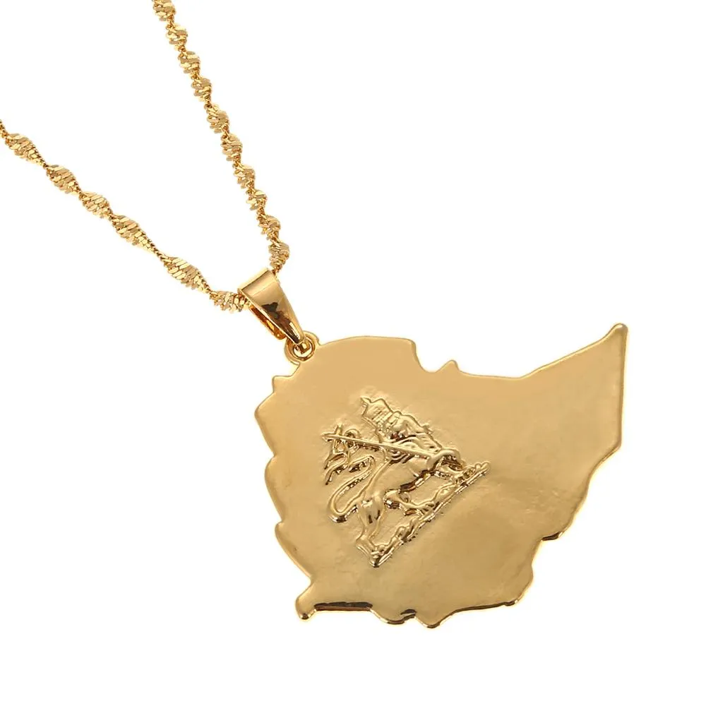 Original Ethiopian Map Necklace for Women/Men