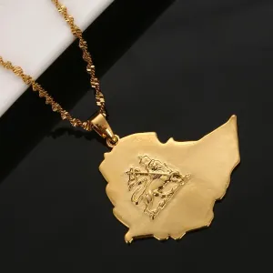 Original Ethiopian Map Necklace for Women/Men