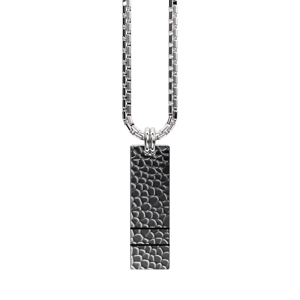 Original Set Your Bar Sterling Silver Double Horizontal Hammered/Blackened Design