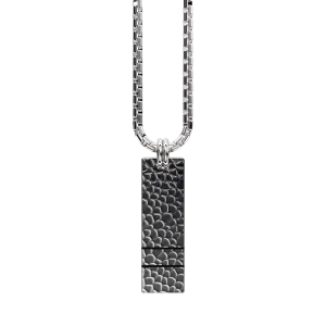 Original Set Your Bar Sterling Silver Double Horizontal Hammered/Blackened Design