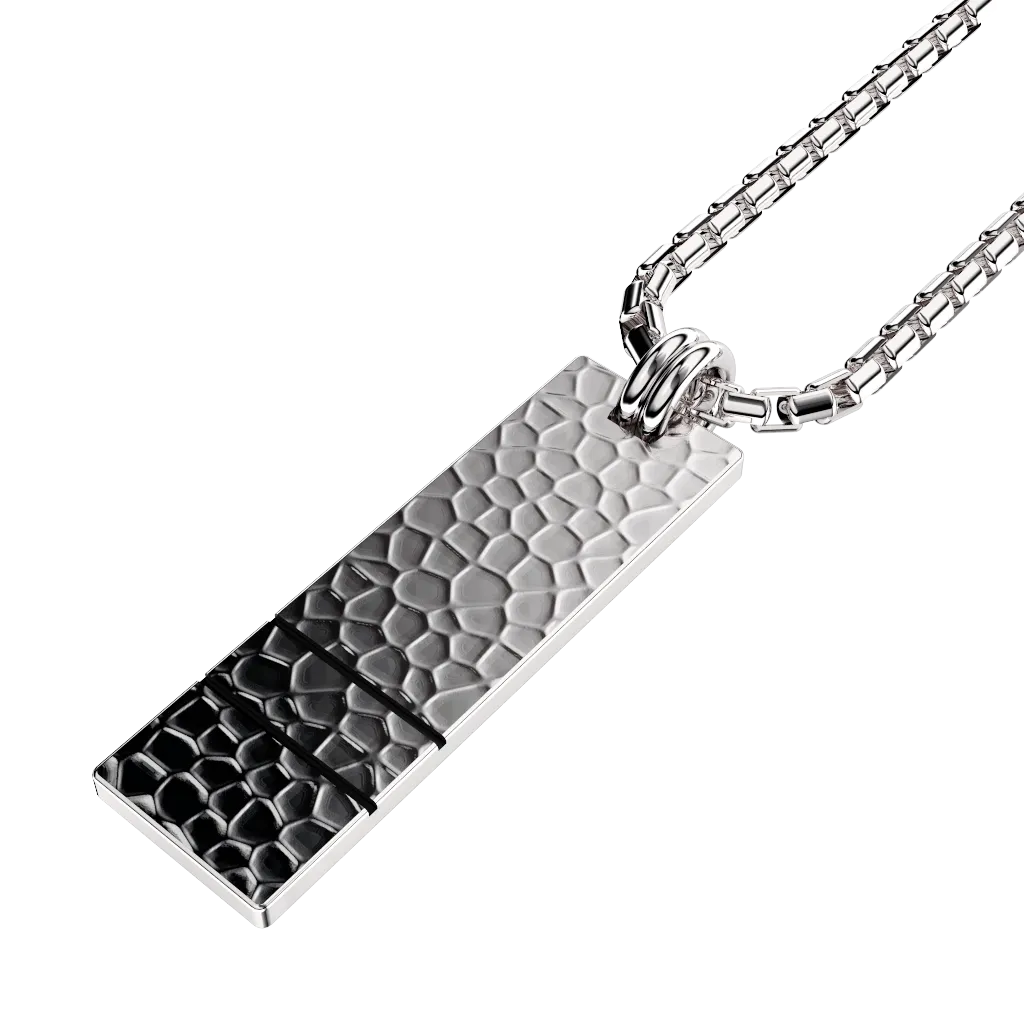Original Set Your Bar Sterling Silver Double Horizontal Hammered/Blackened Design