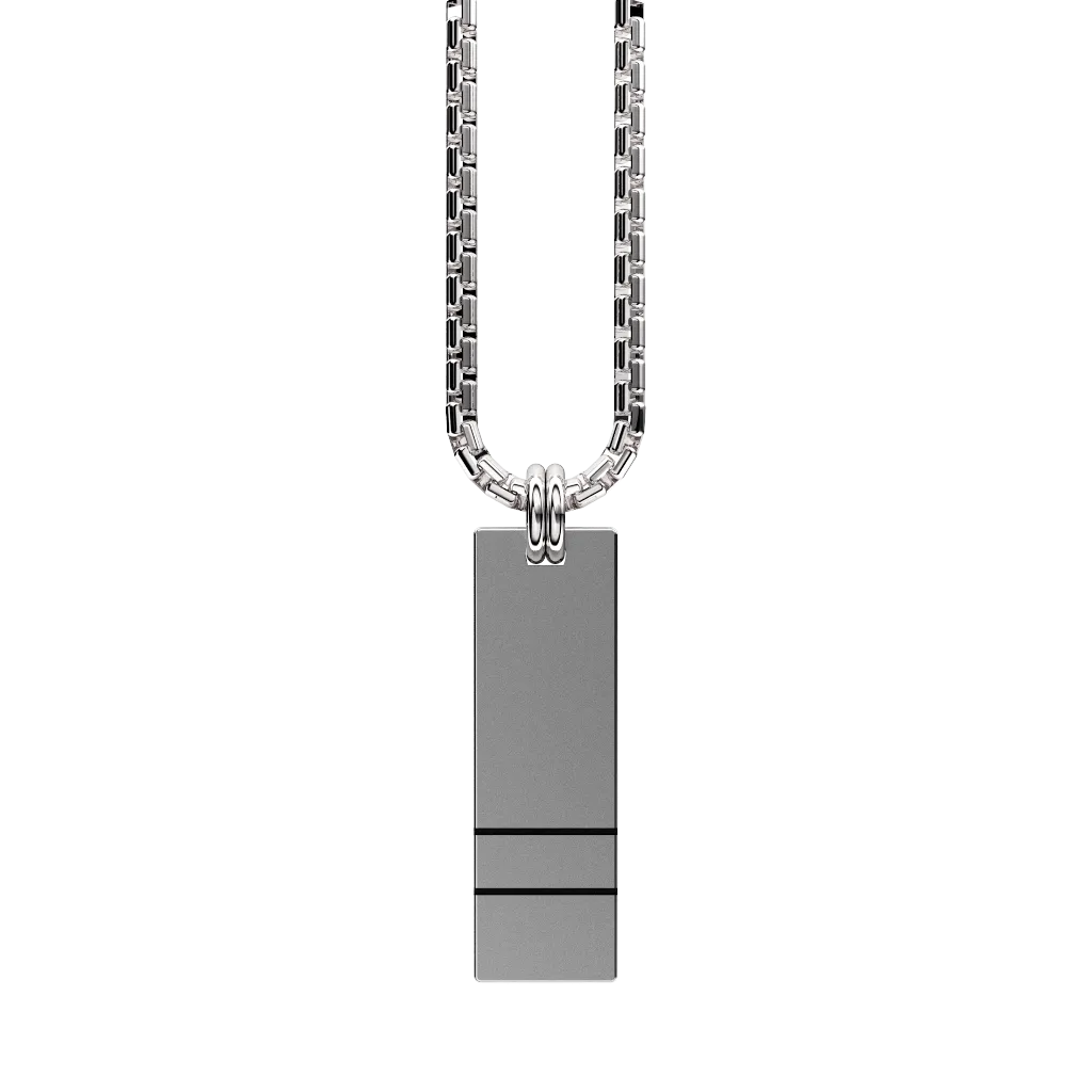 Original Set Your Bar Sterling Silver Double Horizontal Matte/Blackened Design