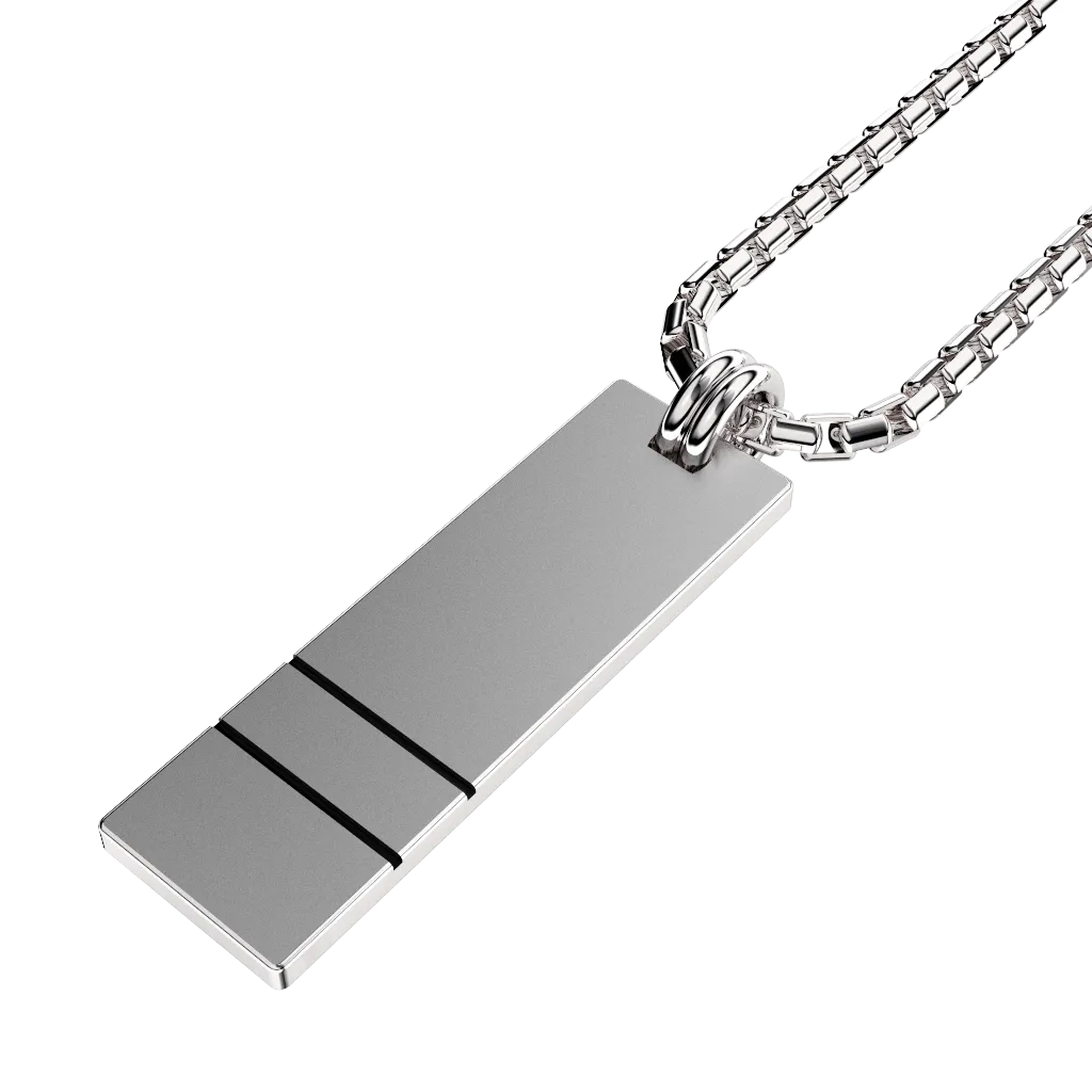 Original Set Your Bar Sterling Silver Double Horizontal Matte/Blackened Design