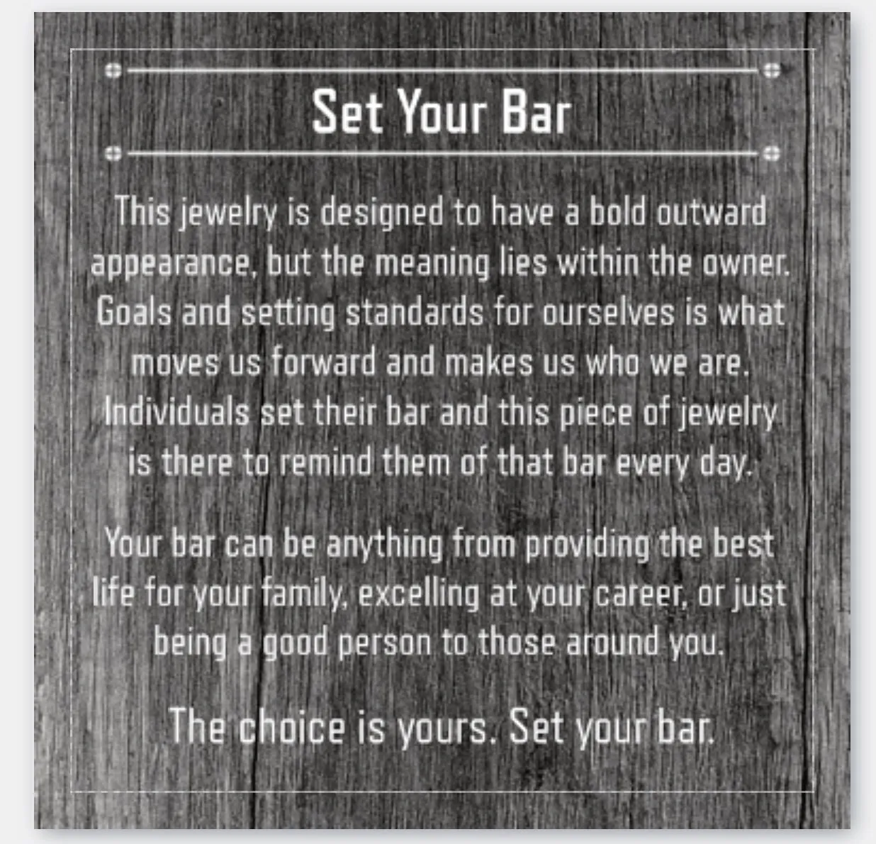 Original Set Your Bar Sterling Silver Double Horizontal Matte/Blackened Design