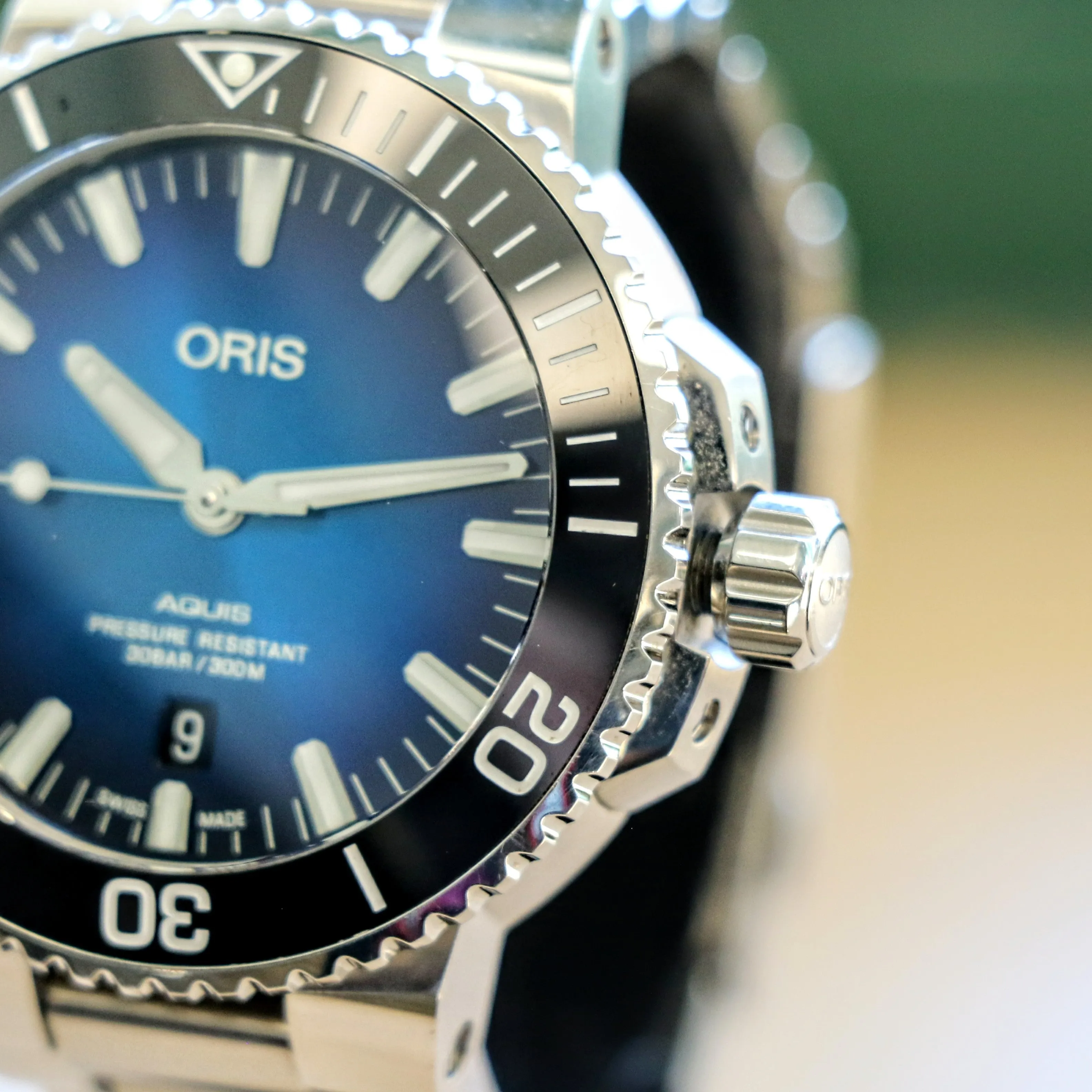 ORIS AQUIS Date Automatic Watch 7730 Dive Wristwatch Blue Dial Clipperton Limited Edition