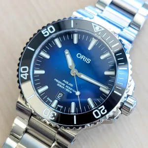 ORIS AQUIS Date Automatic Watch 7730 Dive Wristwatch Blue Dial Clipperton Limited Edition