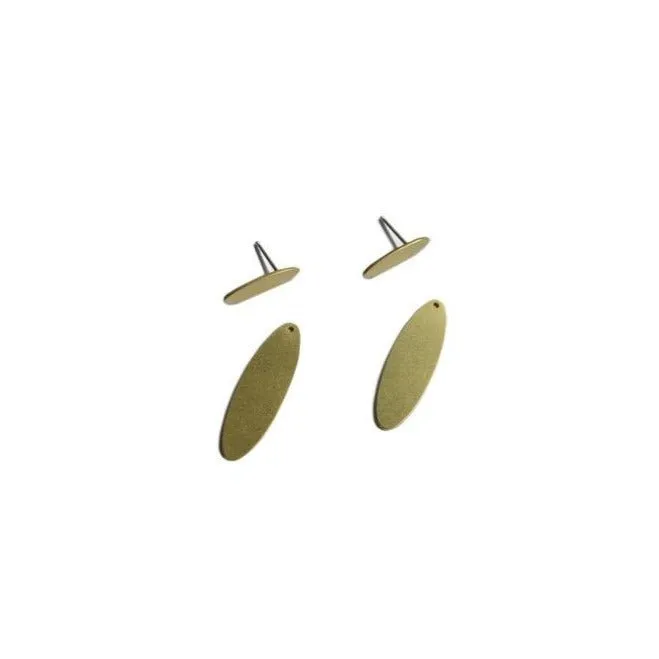 Oval Ear Jacket Earrings