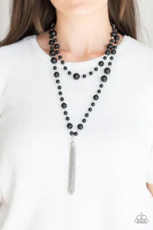 Paparazzi -Social Hour - Black Beaded Necklace
