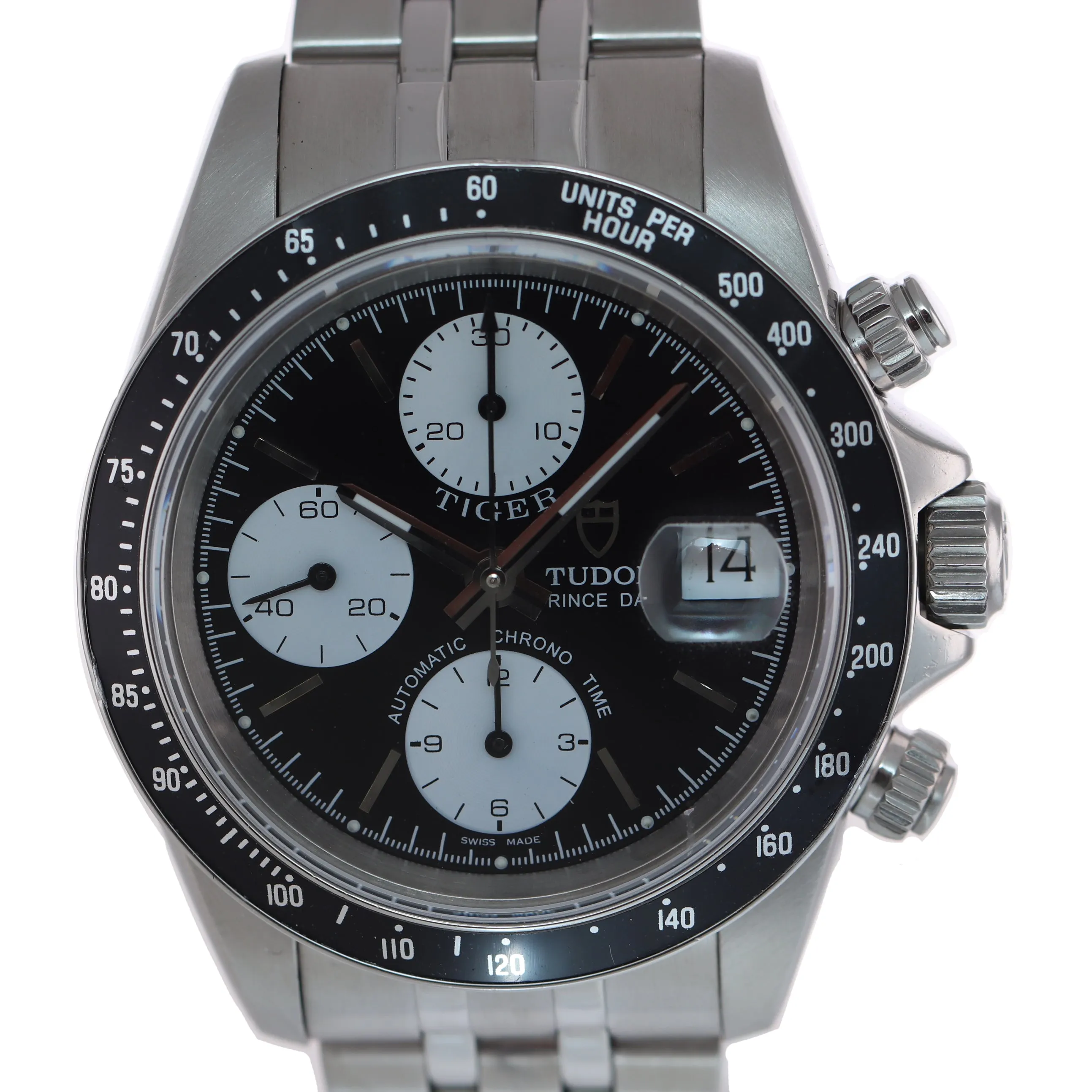 PAPERS Tudor Prince Date 79280 Black Panda Chrono Jubilee Watch