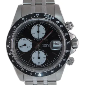 PAPERS Tudor Prince Date 79280 Black Panda Chrono Jubilee Watch