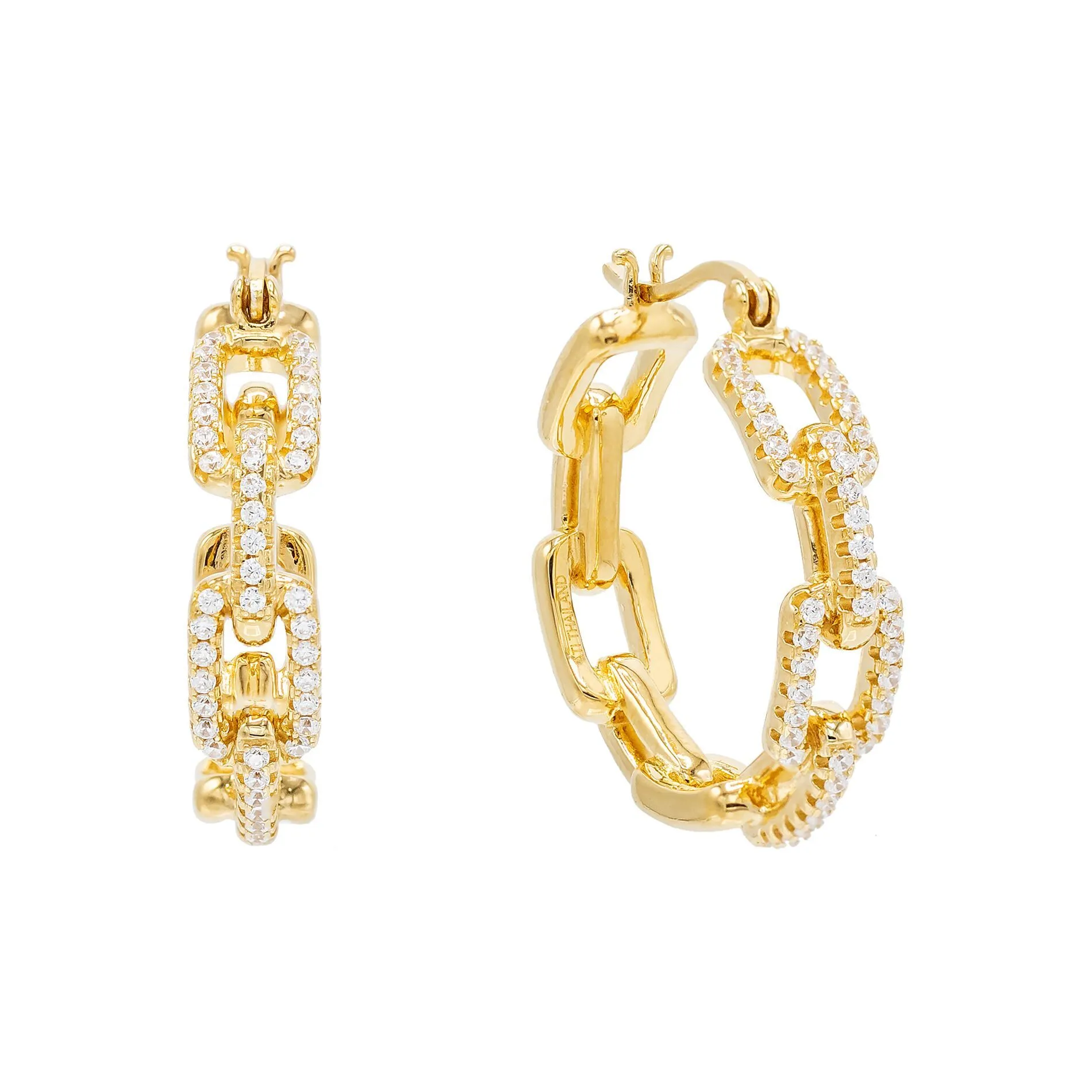 Pavé Chain Hoop Earring