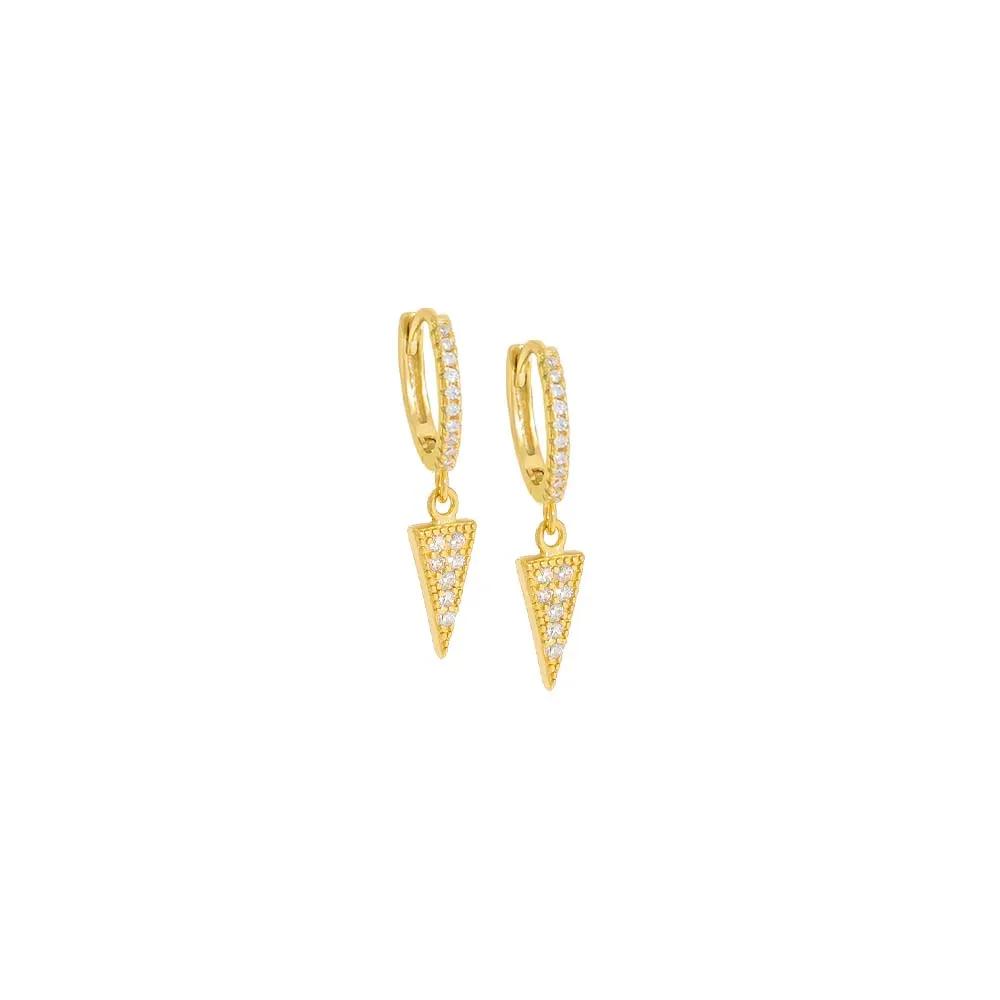 Pavé Dangling Dagger Huggie Earring