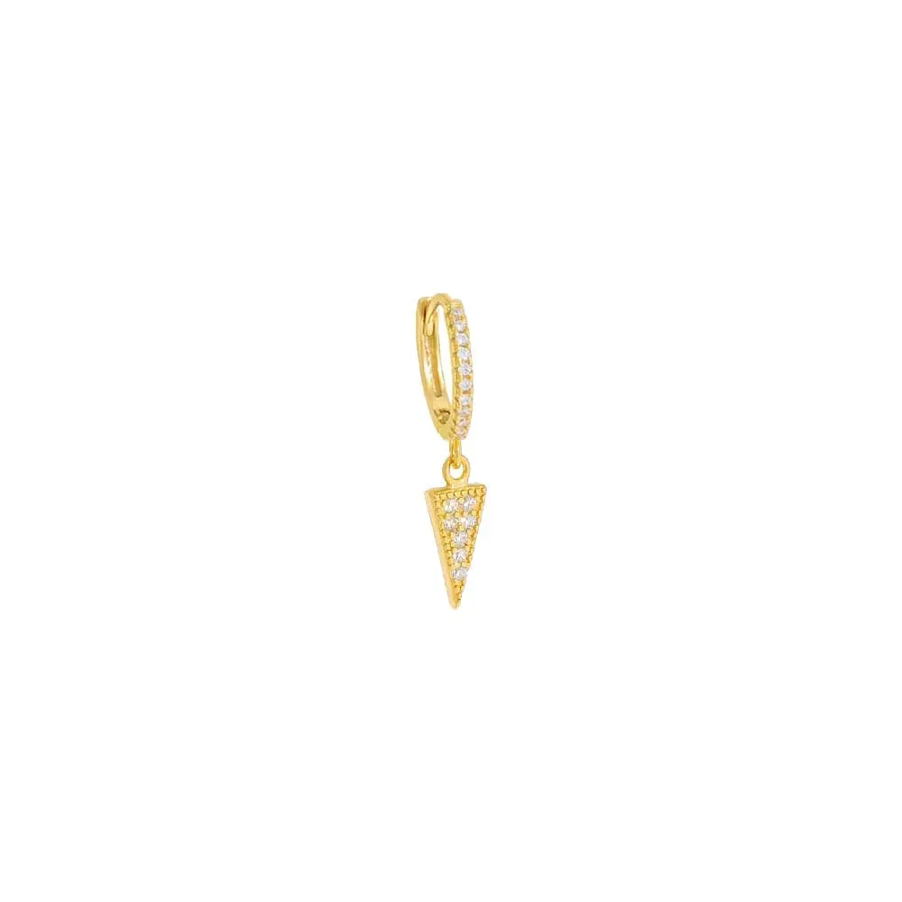 Pavé Dangling Dagger Huggie Earring
