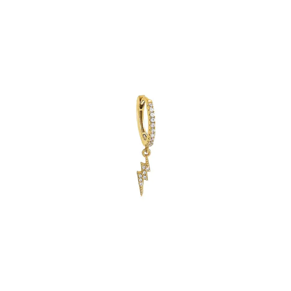 Pavé Dangling Lightning Huggie Earring