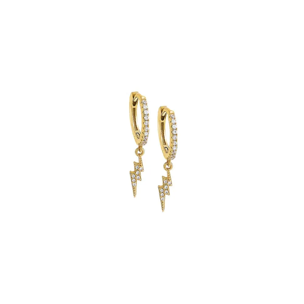 Pavé Dangling Lightning Huggie Earring