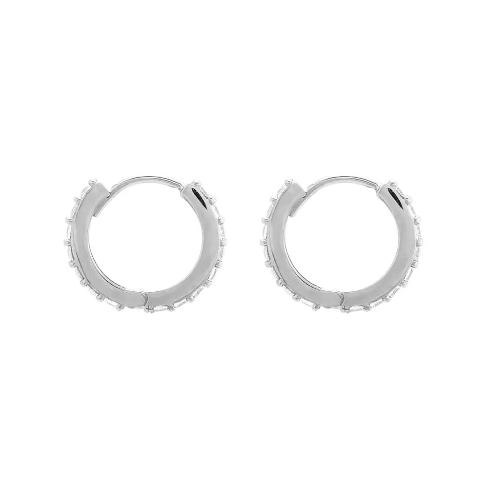 Pavé Double Sided Huggie Earring 14K