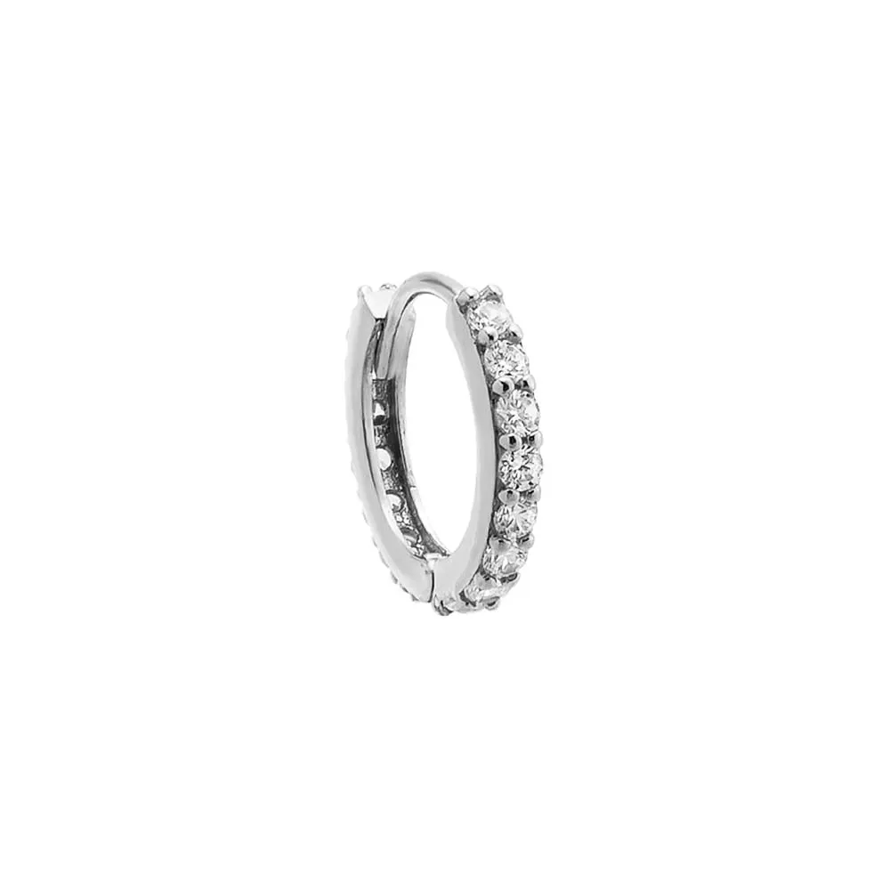 Pavé Double Sided Huggie Earring 14K