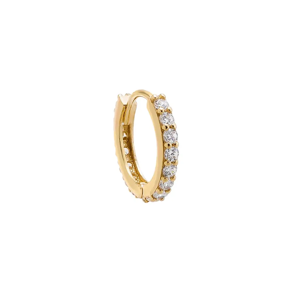 Pavé Double Sided Huggie Earring 14K