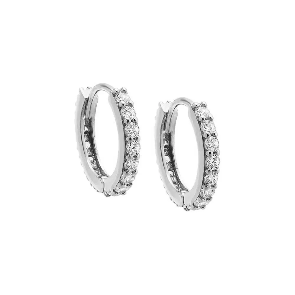 Pavé Double Sided Huggie Earring 14K
