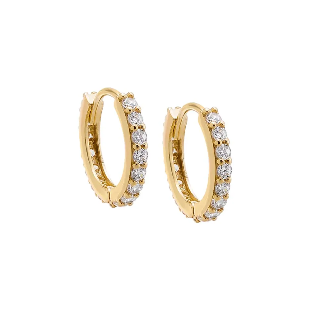 Pavé Double Sided Huggie Earring 14K