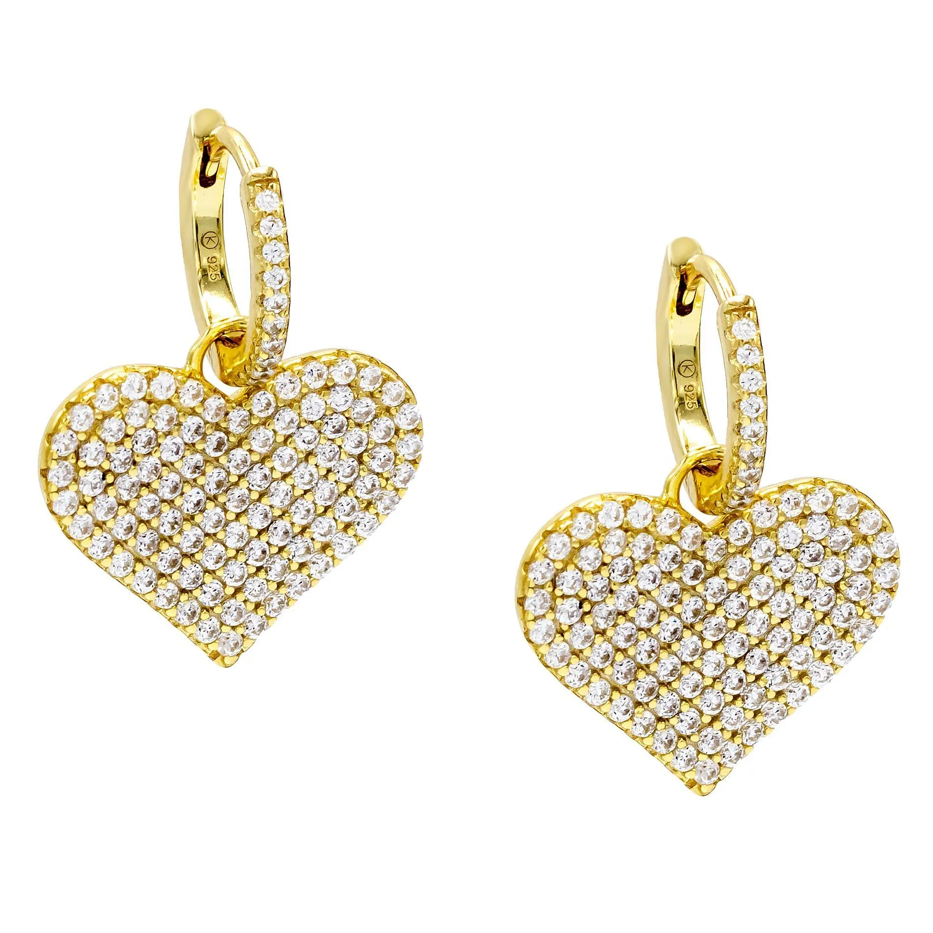 Pavé Heart Huggie Earring