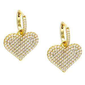 Pavé Heart Huggie Earring