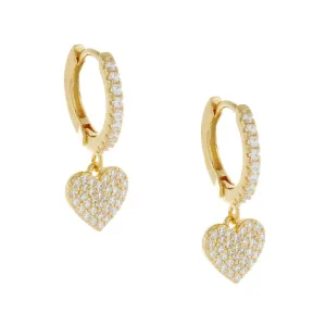 Pavé Mini Heart Huggie Earring