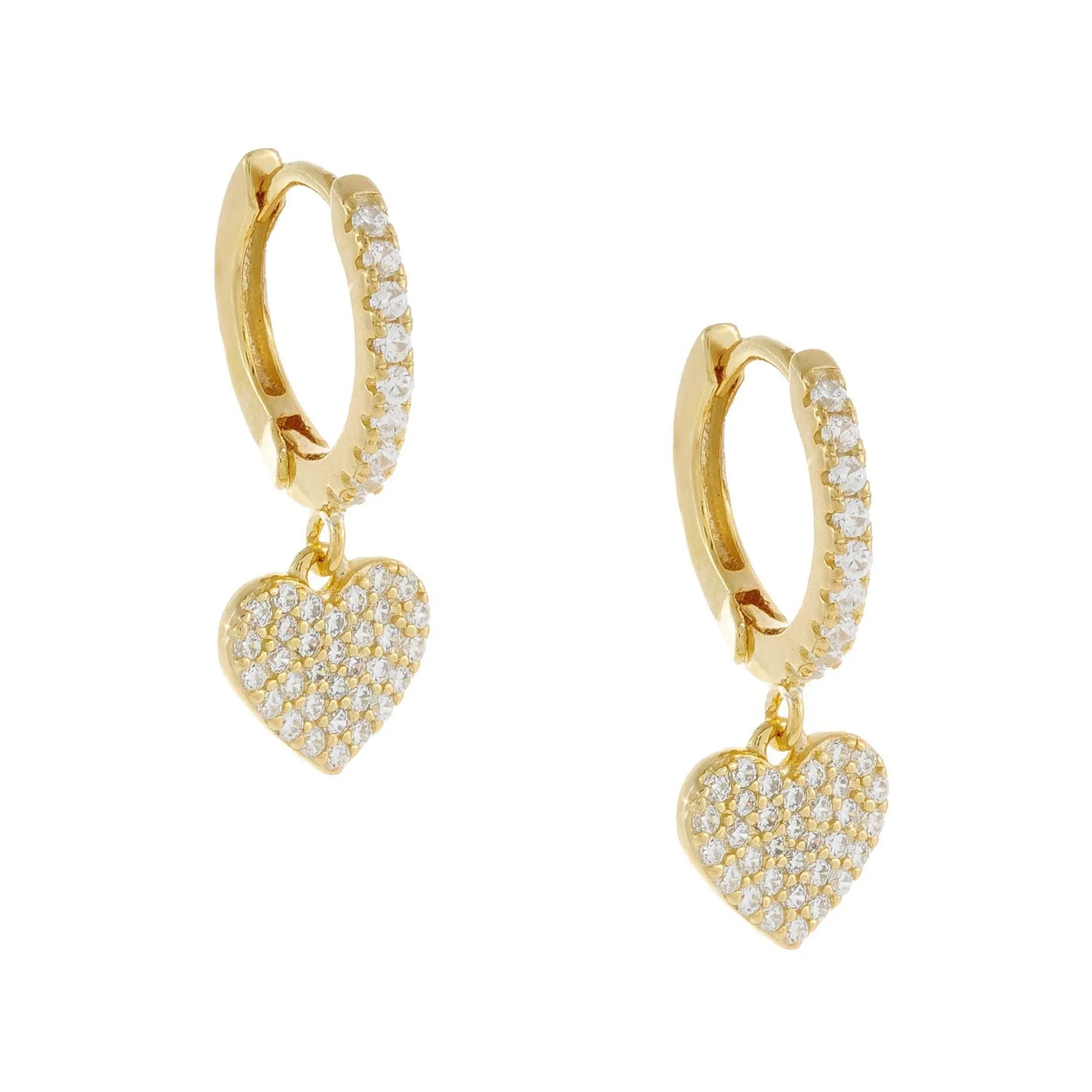 Pavé Mini Heart Huggie Earring