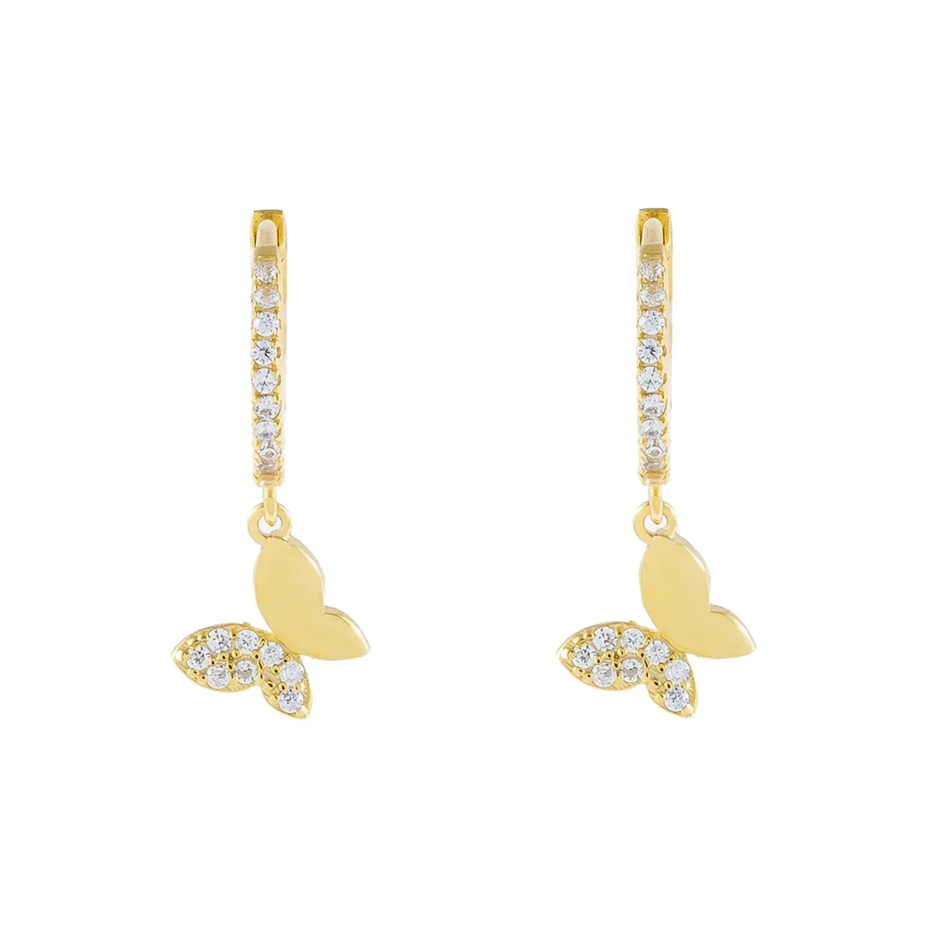 Pavé x Solid Butterfly Huggie Earring