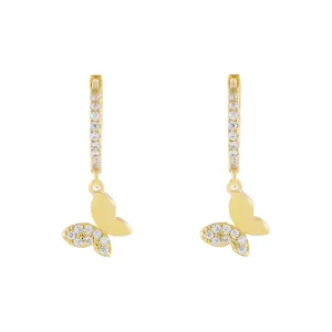 Pavé x Solid Butterfly Huggie Earring