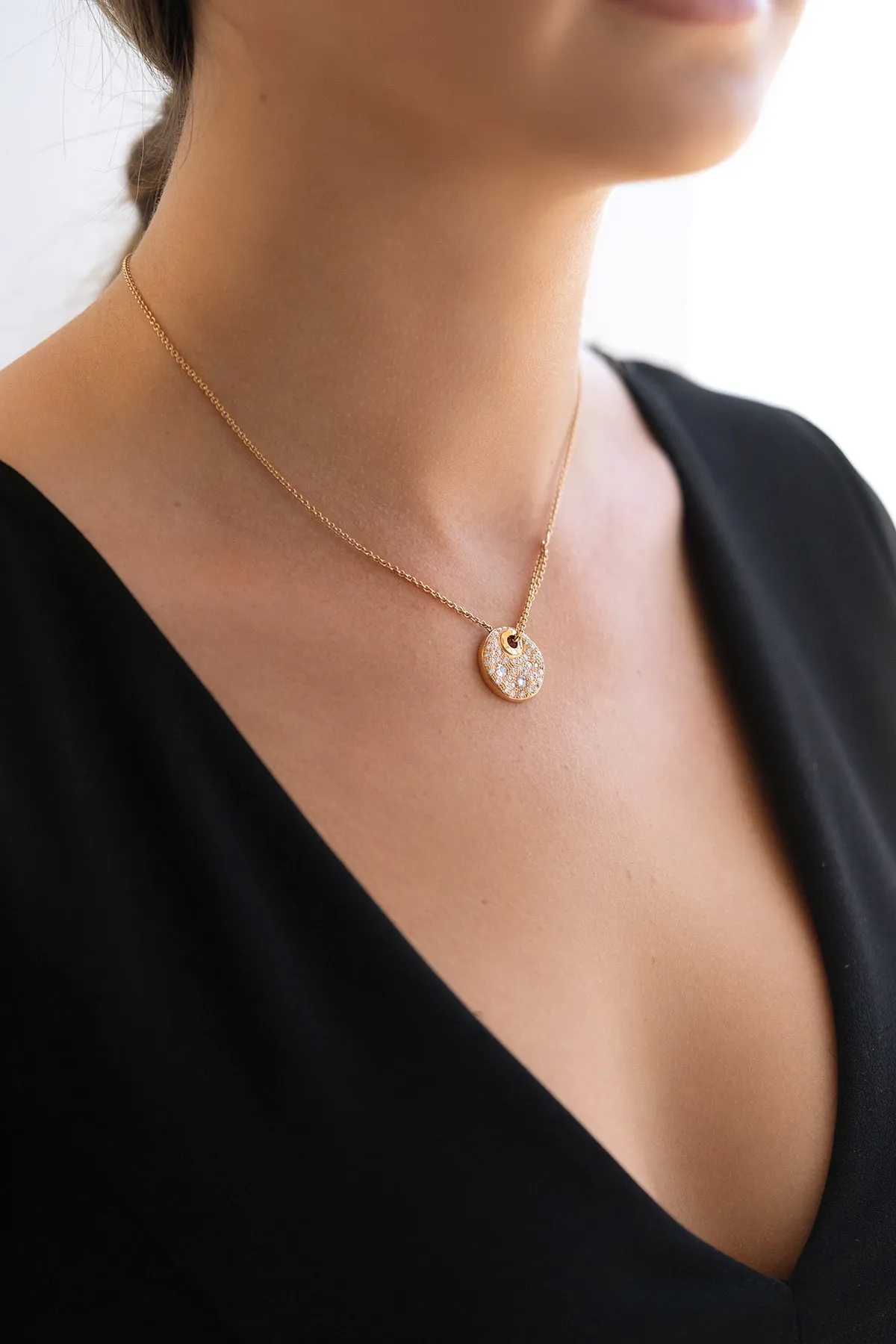 Pave Diamond Circle Necklace