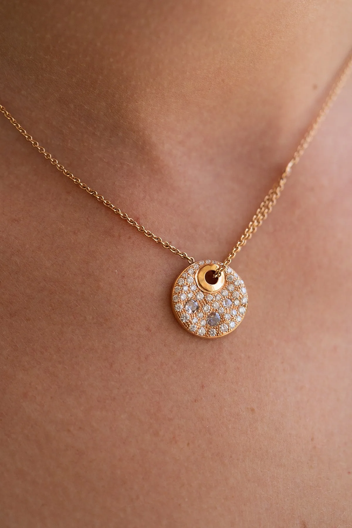 Pave Diamond Circle Necklace