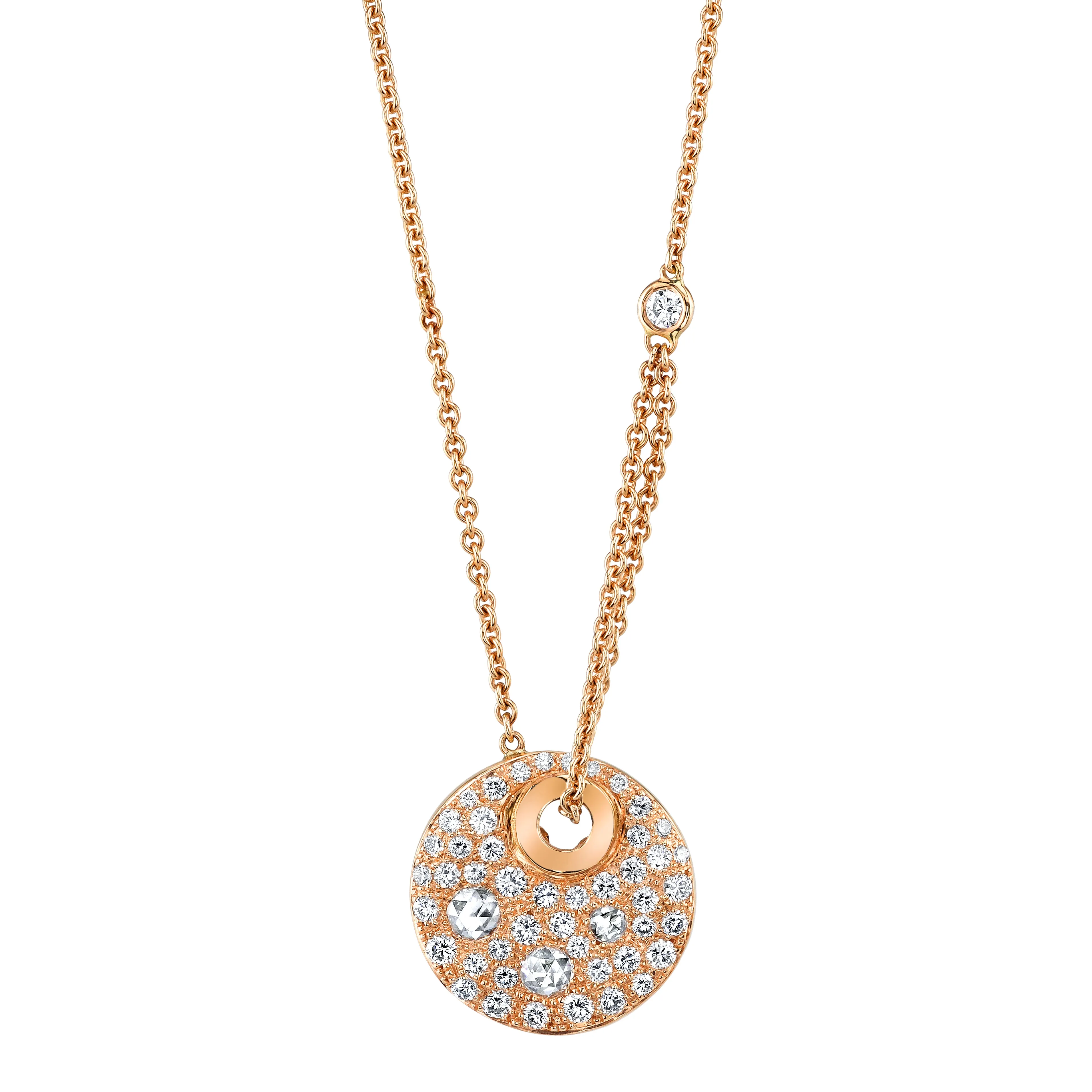 Pave Diamond Circle Necklace