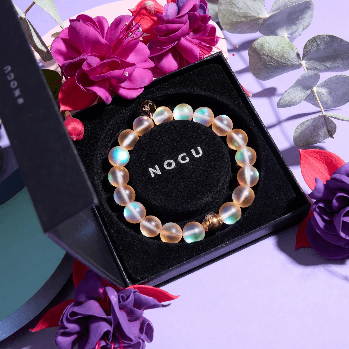 Peach | Gold | Mermaid Glass Statement Bracelet
