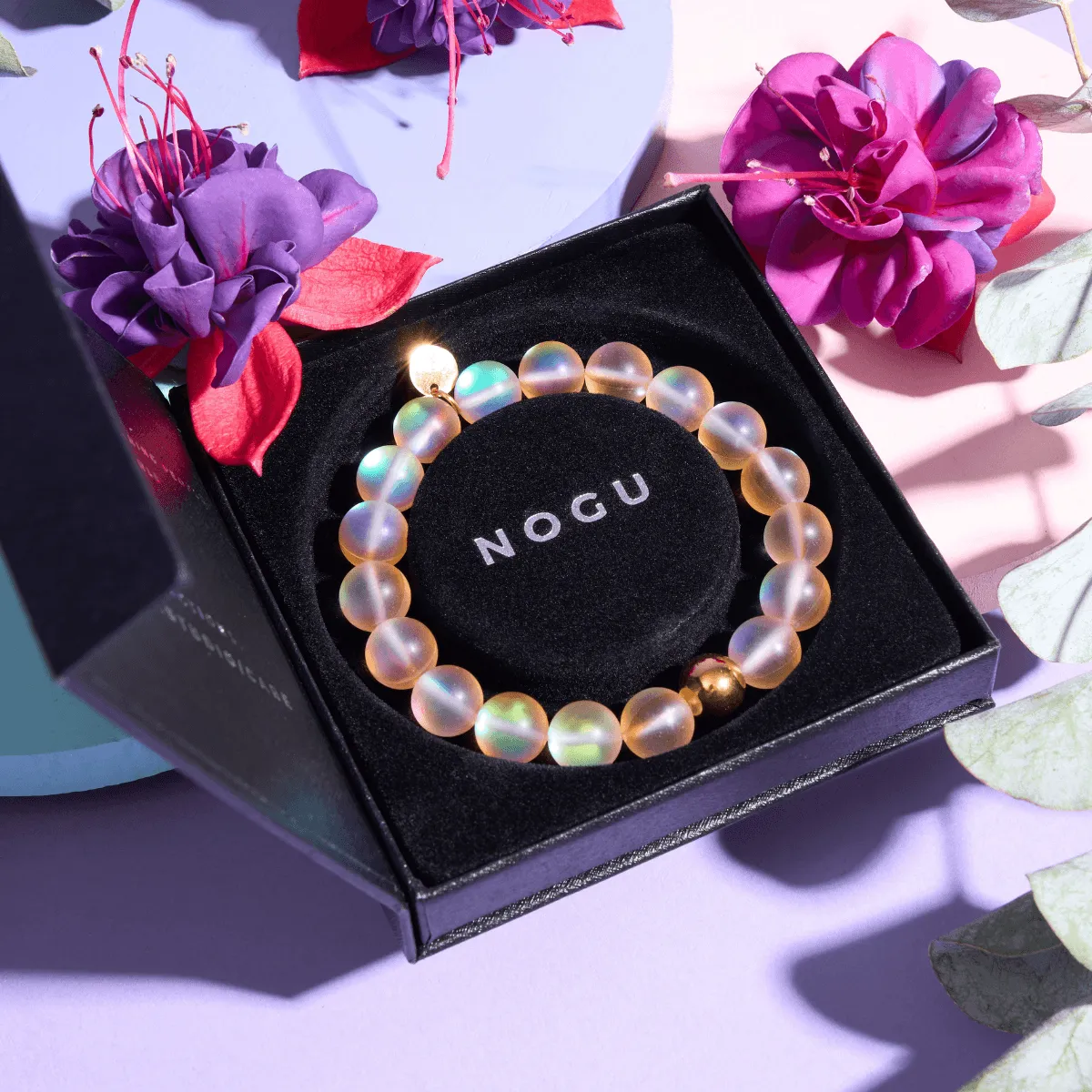 Peach | Gold | Mermaid Glass Statement Bracelet