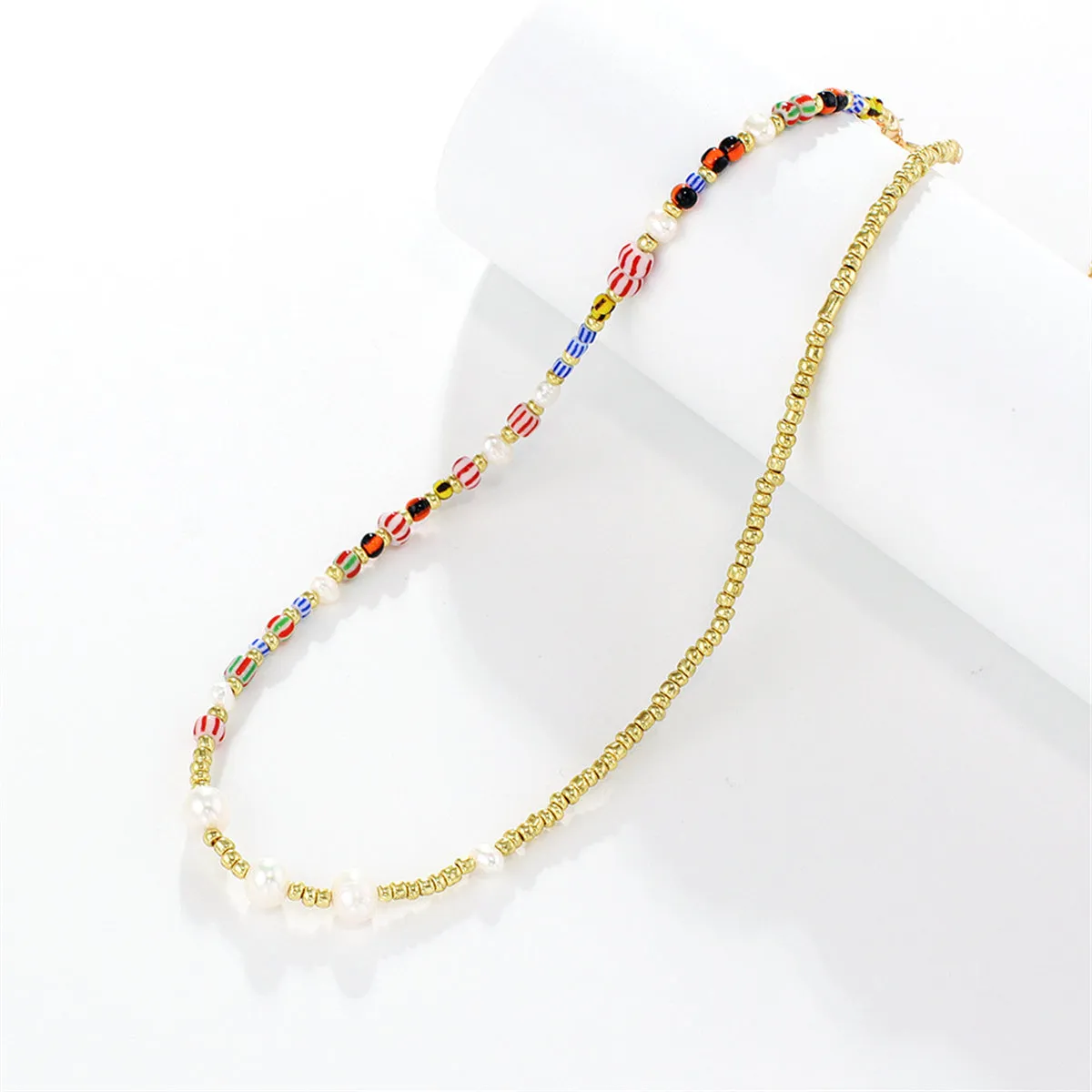 Pearl & Acrylic 18K Gold-Plated Bead Chain Necklace